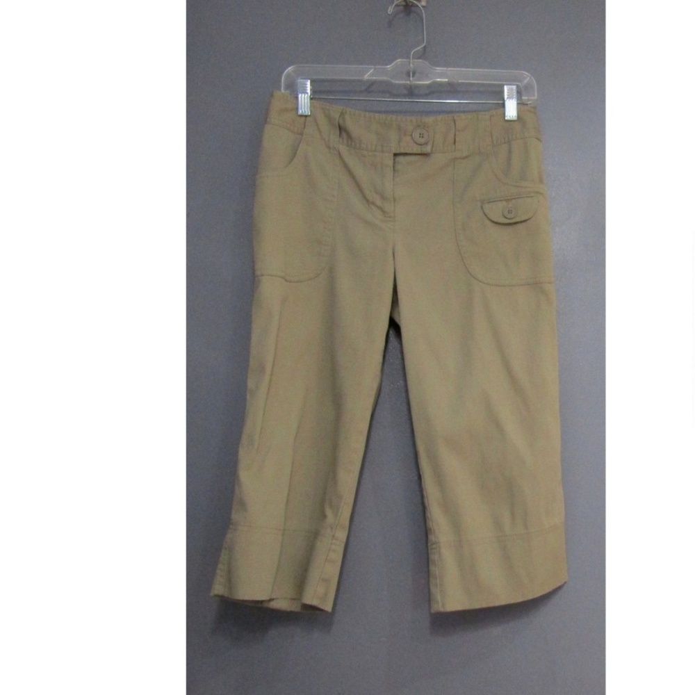 LOFT Ann Fit Khaki Micro Corduroy Capris Size 4